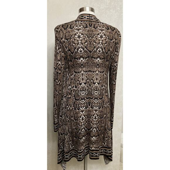 Womens Ruby Rd Snakeskin Pattern Cardigan Long Sleeve SharkBite Hem Multi S - Picture 4 of 10